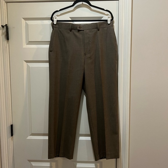 Louis Raphael ROSSO 34 x 30 Men's Flat Front Wool Blend Dress Pant w/ Comfort - Picture 1 of 9